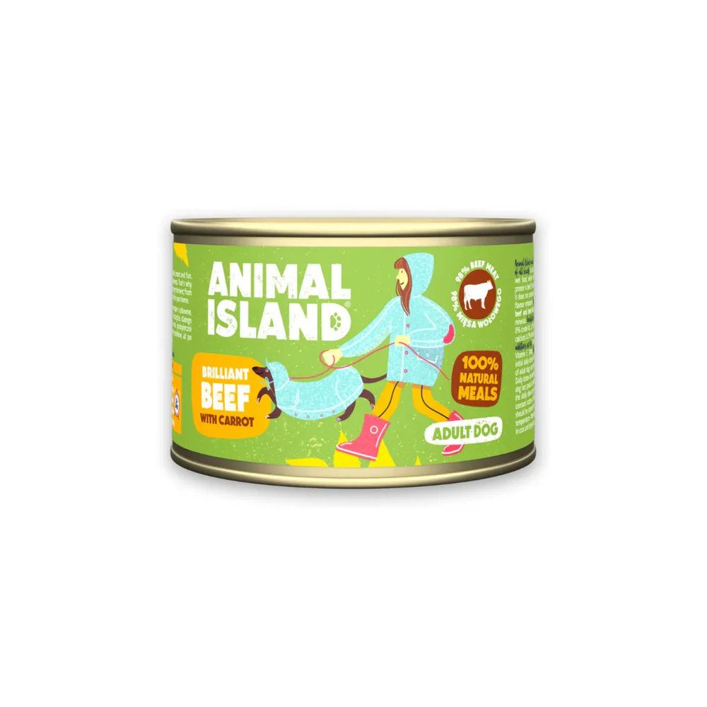 ANIMAL ISLAND MOKRA KARMA DLA PSA WOŁOWINA Z MARCHEWKĄ 410G